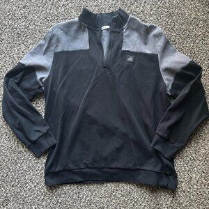 Calvin Klein Black & Steel Gray Quarter Zip Cotton Jacket